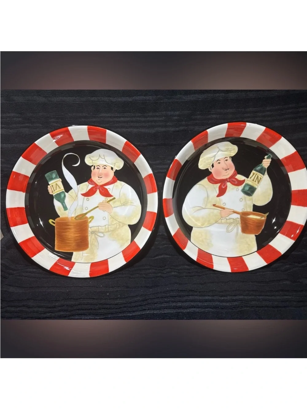 Bistro Chef “Vino” Pasta/Soup Bowls by Certified International~Set of 2
